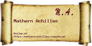 Mathern Achilles névjegykártya